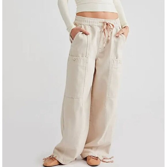 We the Free Free People Bright Eyed Low Slung Pull Barrel Silver Spring Size M - Picture 1 of 10